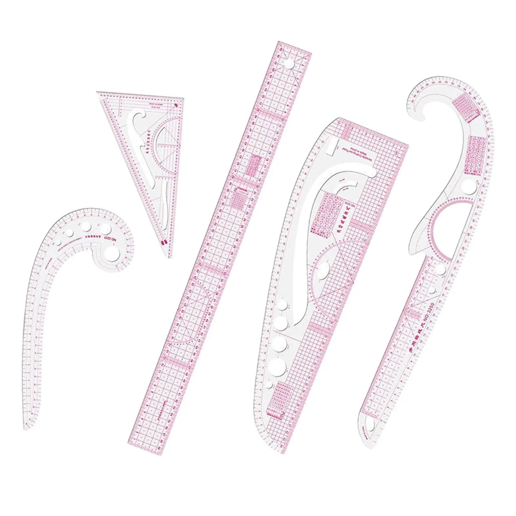 French Curve Ruler Set Tailor Pattern Making Clothes Drawing Template Fashion Design Measure Ruler for Tailors Designers