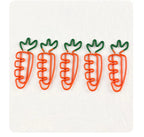 10pcs Funny Carrot Paper Clips Realistic Vegetable Shaped Baked Paint Metal Note Clips Office School Supplies