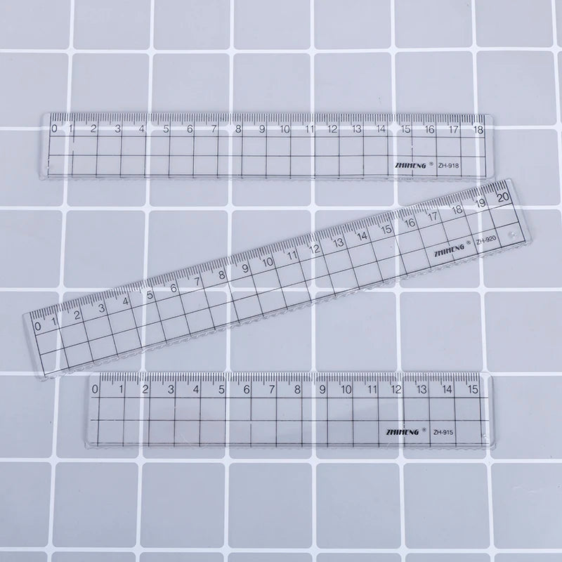 Colourful Student Flexible Ruler, Inch And Metric, 30 Cm/12 Inch, 20 Cm/8 Inch, 15 Cm/6 Inch, Random Colors Student Stationary