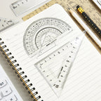 M&G 1 Set Ruler Suit 15cm Straightedge 180 Degree Protractor 45 Degree Triangle Ruler 60 Degree Triangle Ruler Stationery Set