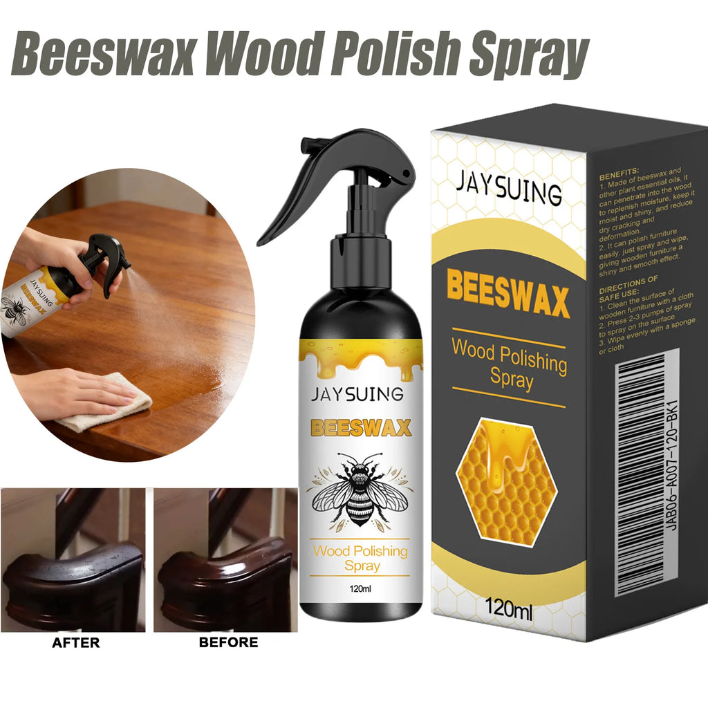 Beeswax Wood Polishing Spray Furniture Scratch Repair Floor Seasoning Wax   Restores Shine Waterproof Removes Wax Dirt Eco-Frien