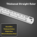 15/20/30/40/50cm Stainless Steel Ruler Double Side Scale Stainless Steel Straight Ruler Thickening Engineer Grade Measuring Tool