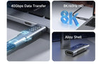 Hagibis LED Display 240W USB C Adapter Type C to USB C USB4 Connector 40Gbps 8K@60Hz for Thunderbolt 4/3 iPhone 15/16/17 Macbook