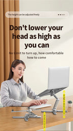 Foldable Laptop Stand 360°Rotation Notebook Table Holder Aluminum Alloy Portable Book Tablet Bracket Open-ended Heat Dissipation