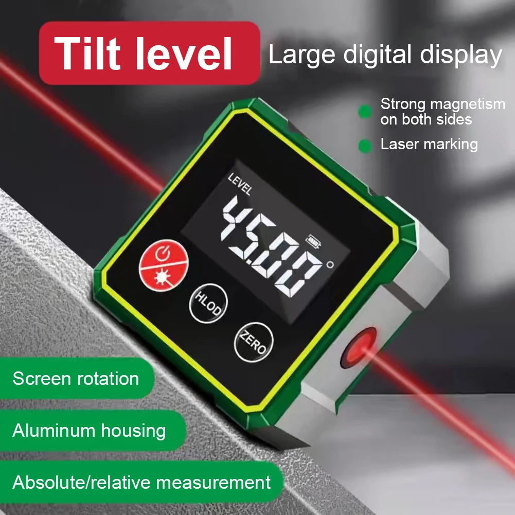 Magnetic Digital Angle Finder with LCD Backlight Gauge Protractor Inclinometer Level Magnets Level Ruler Angle Measurement Tool