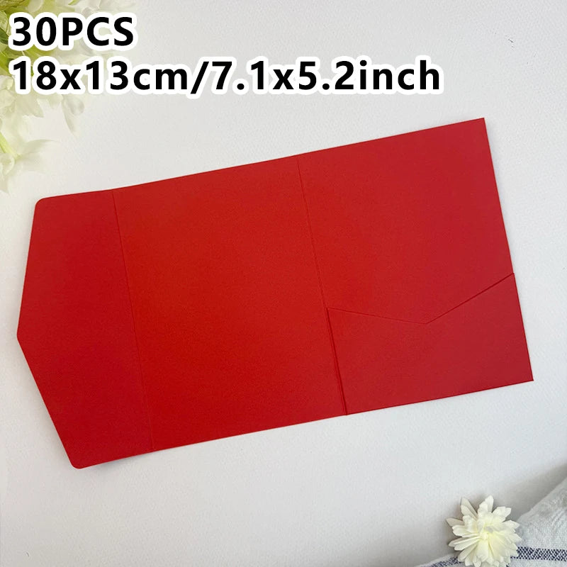 30pcs 18x13cm Green Envelopes for Wedding Invitation Small Business High-grade 250g Paper Stationery Supplies Storage Bag