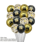 Black Gold Hajj Mubarak Disposable Paper Plates Cups Napkins Banner Balloons Home 2026 Eid Mubarak Islamic Muslim Party Supplies