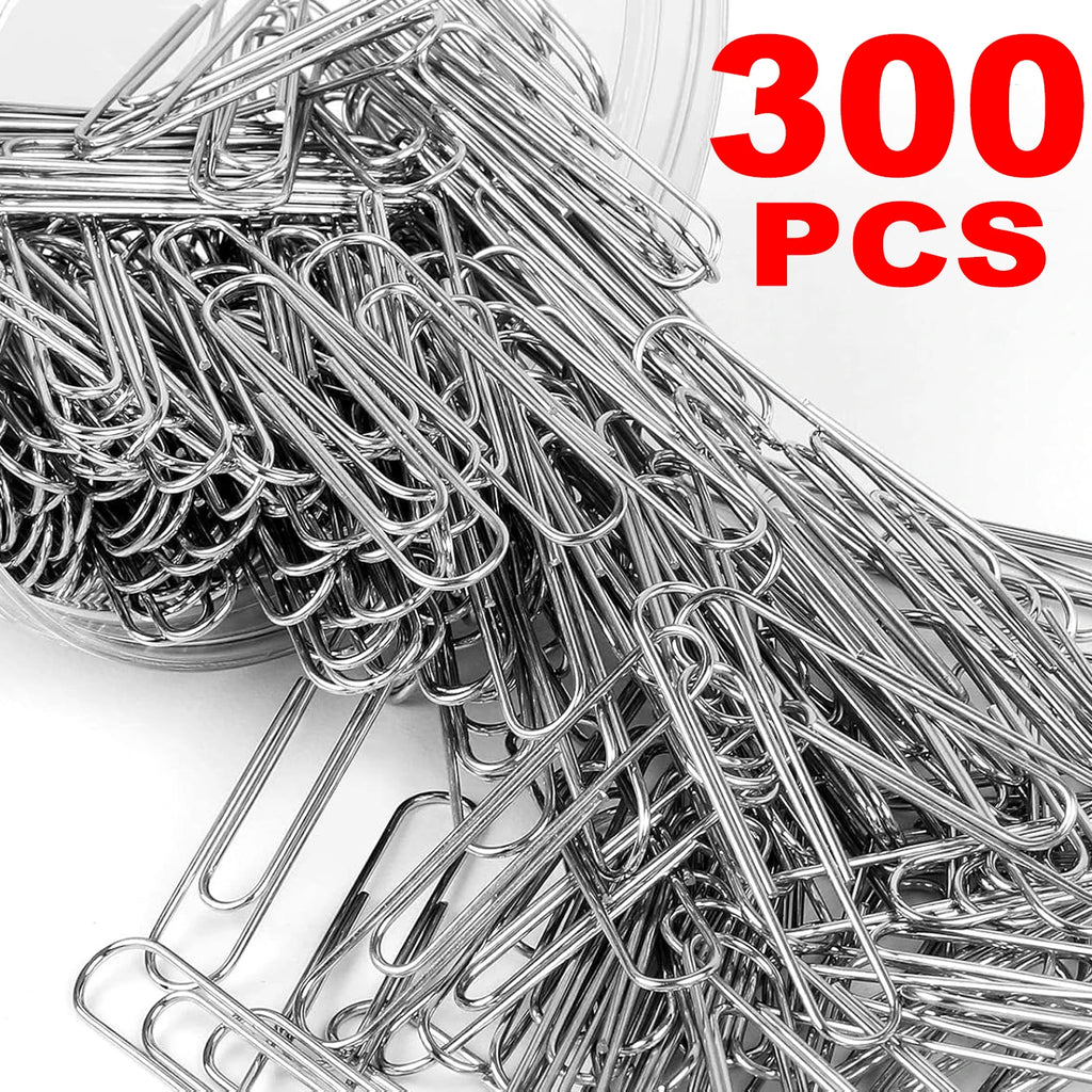 50-500PCS Stainless Steel Paper Clips Rustproof Sturdy Coated U-shaped Paperclips for Student Office School Stationery Supplies