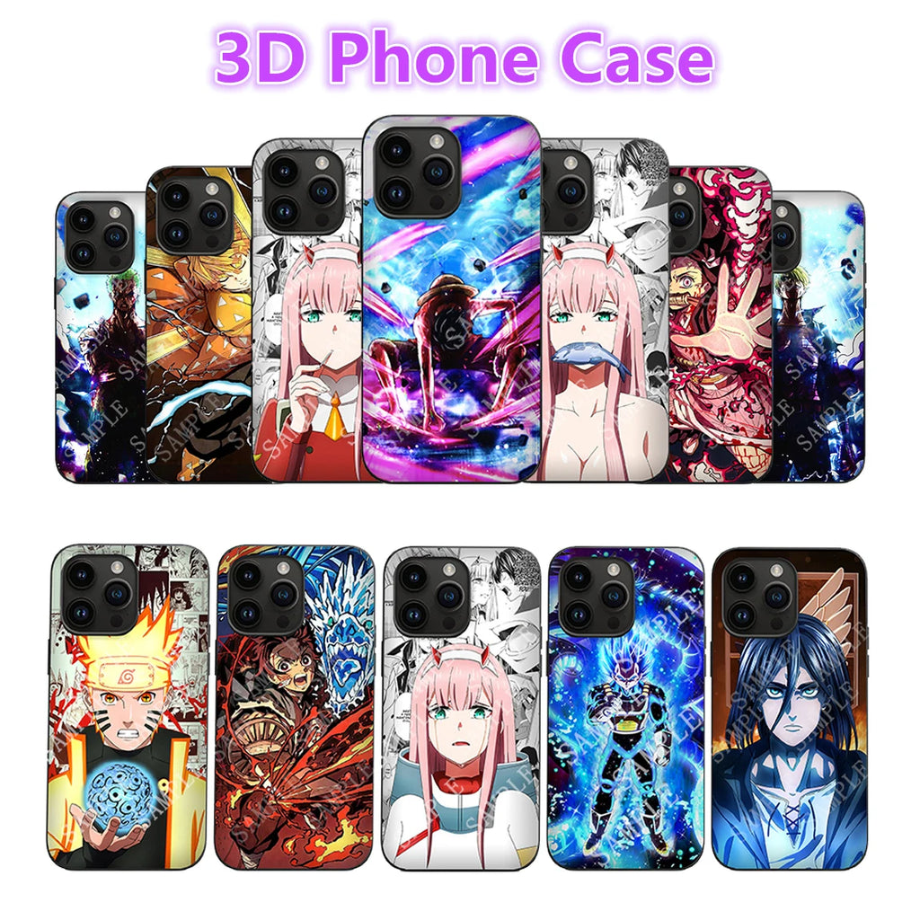 Anime 3D Lenticular Phone Case for iPhone,SAMSUNG,,Xiaomi/Redmi,ect. Creative Phone Cover Kids Children Birthday Gift