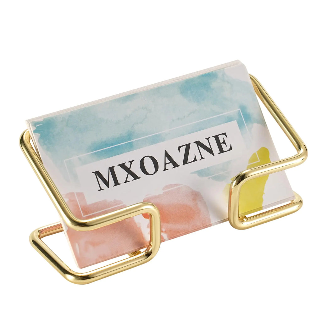 Gold Metal Business Card Holder Desk Bracket Cards Organizer Office Business Cards Display Holders Fashion Desktop Decorative