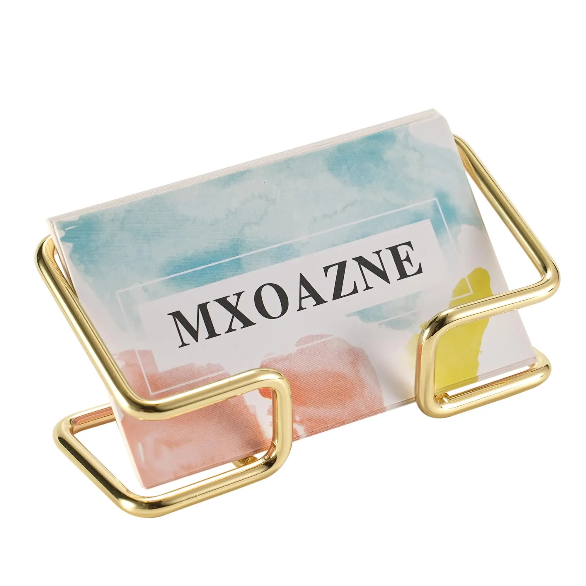 Gold Metal Business Card Holder Desk Bracket Cards Organizer Office Business Cards Display Holders Fashion Desktop Decorative