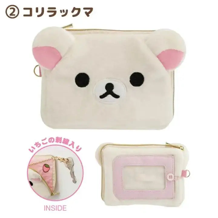 2025 New Kawaii Rilakkuma Peripheral Transparent Wallet Anime Themed Card Case And Key Case Storage Organizer Girl Birthday Gift