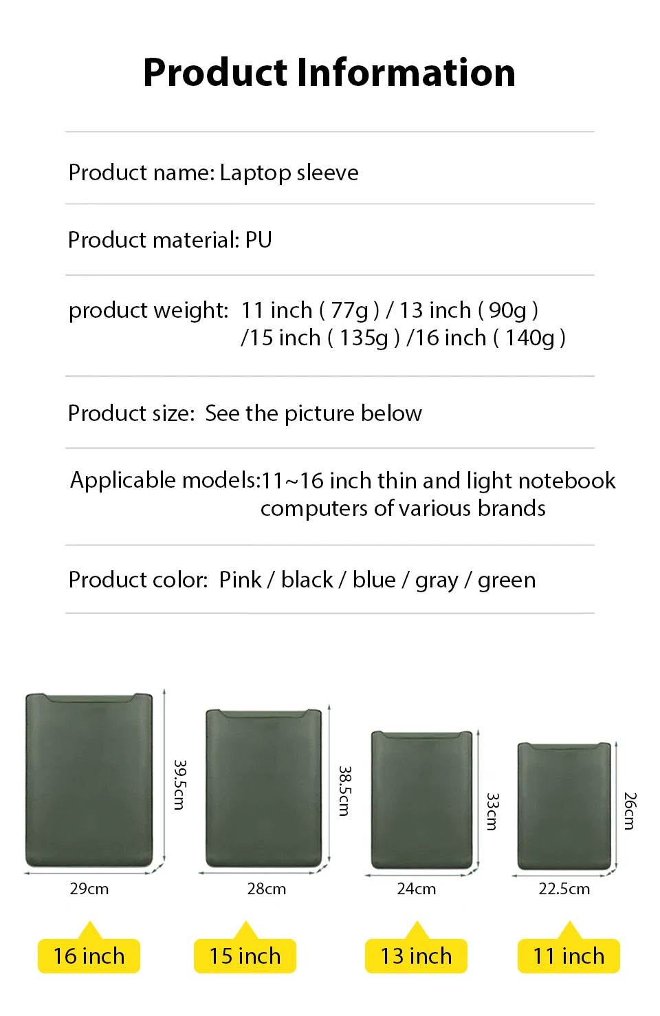 Laptop Sleeve Bag Case For Apple Macbook 16 15 13 11 inch For Lenovo Huawei Xiaomi ASUS Notebook Bag Table For ipad 12.9 Cover