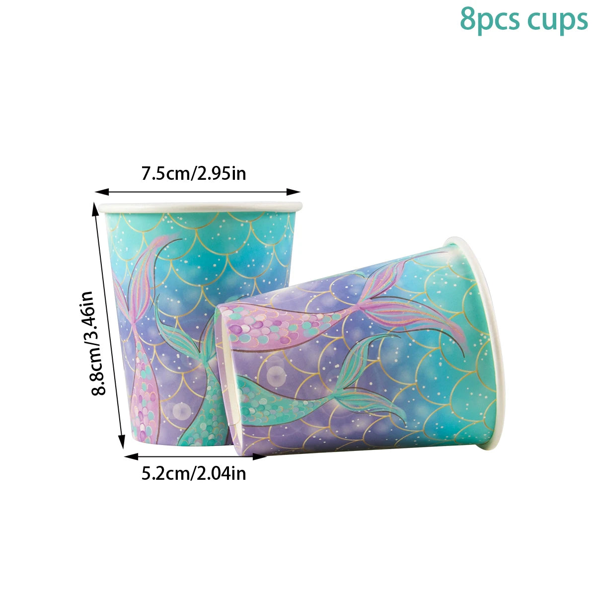 Mermaid Birthday Party Decoration Kids Disposable Plate Cup Girls Under The Sea Little Mermaid Baby Shower Birthday Party Decor