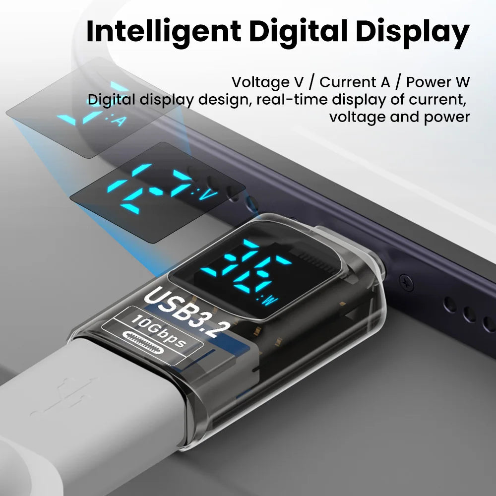 Digital Display USB3.2 Adapter USB A To Type C Adapter Data Transfer 60w Fast Charging USB C Converter For PC iphone15 Samsung