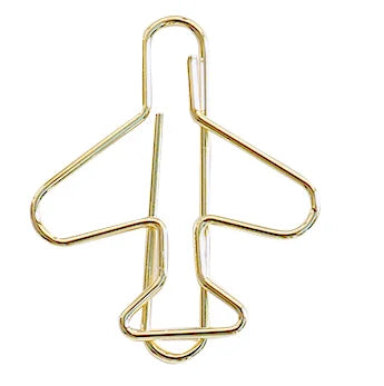 20 Pcs Airplane paper clip Cute Rose Gold aeroplane Clips Bookmarks Photo Memo Ticket Holder Office School Supplies Decoration