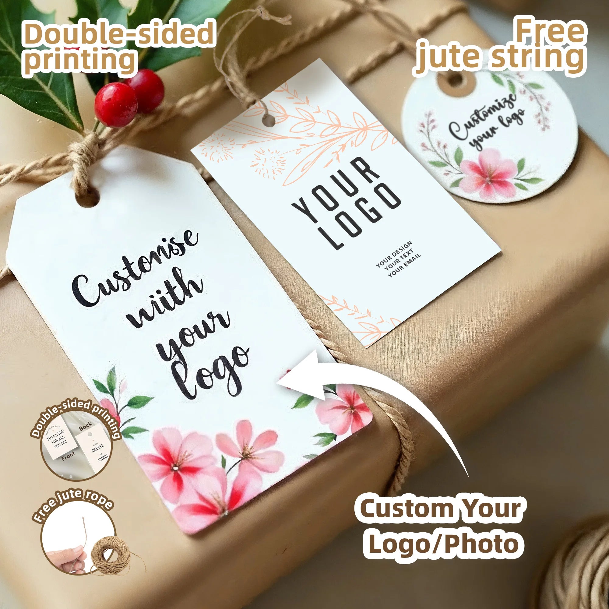 Custom Hang Tags Labels for Clothes Custom Paper Hang Tags for DIY Handmade Items for Valentines Gift Wedding Decorations