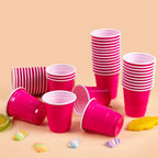 50pcs Mini Plastic Disposable Cups Drinking Cups Wine Cup for Celebration Bachelorette Party Events Wedding Birthday Supplies