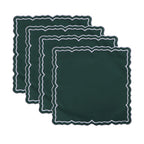4PCS Cotton Napkins With Wavy Edge Embroidery Suitable for Dinner Wedding Hotel Christmas