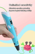 Electronic 3D Printing Pen 25MPLA Long Thread Children's 3D Graffiti Drawing Tool Drawing Smart Toy DIY Christmas Birthday Gift
