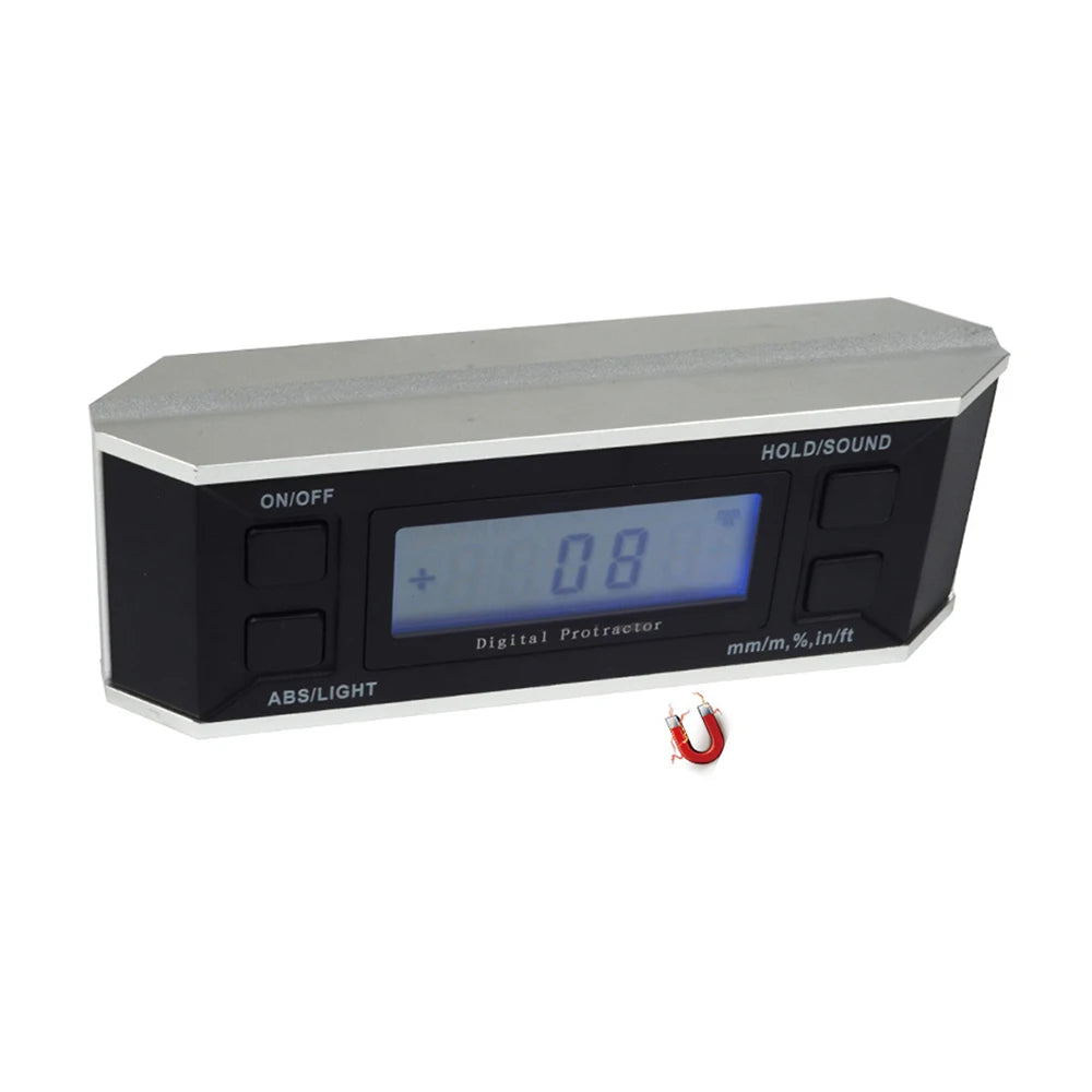 High-precision LCD Magnetic Digital Protractor Inclinometer Level Box Waterproof Angle Meter Finder 0~360 Degree V-Groove