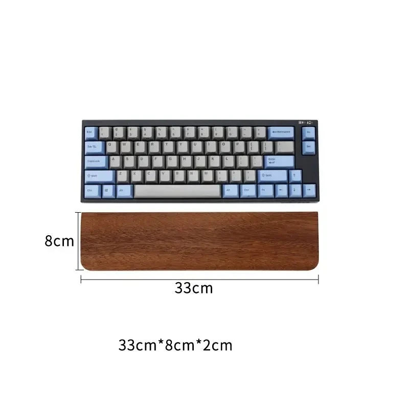 Solid Wood Keyboard Wrist Rest for 87 Key Mechanical Keyboard, Ergonomic Wooden Palm Rest with Non Slip Base