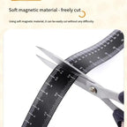 Black Magnetic Border Ruler Dual Scale Measuring Tool Flexible Ruler with Both Inches and Centimeters Magnetic Flexible Ruler