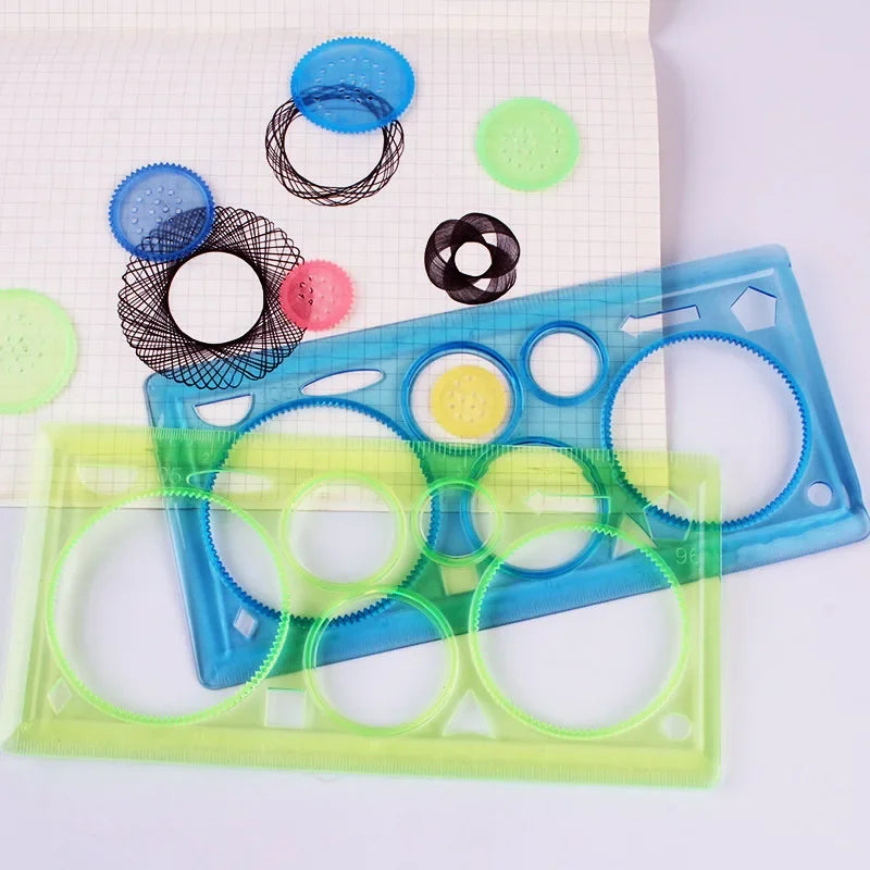 Geometry Spirograph Drawing Stencils Set Painting Template Art Crafts Creative Teenager Educational Toy Variety of Flowers Ruler