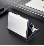 Stainless Steel RFID Anti-Theft Card Holder, Ultra Thin Anti-Demagnetization Metal Wallet, Portable Credit Purse for Men Women