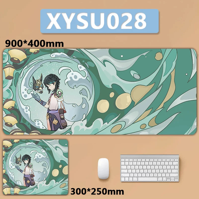 Anime Game Furina Neuvillette Mavuika Wanderer Raiden Columbina XXL Large Genshin Impact Mouse Pad Keyboard Desk Mat Mousepad