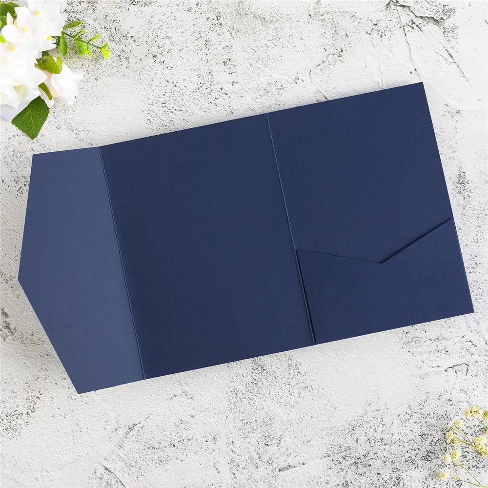 5pcs 18x13cm Pink Envelopes for Wedding Invitation Birthday Anniversary Thick Tri-Fold Envelope Greeting Card Pocket Envelope