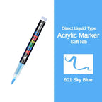 GUANGNA 16 Colors Direct-liquid Acrylic Paint Pens Brush Marker Pen for Rock Painting Stone Ceramic DIY Art Supplies Stationery