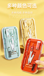 8-Piece Math Drawing Set,Drawing Tools,Including Compass,Ruler,Set Square,Protractor, Eraser,And Mechanical Pencil,Compass Set