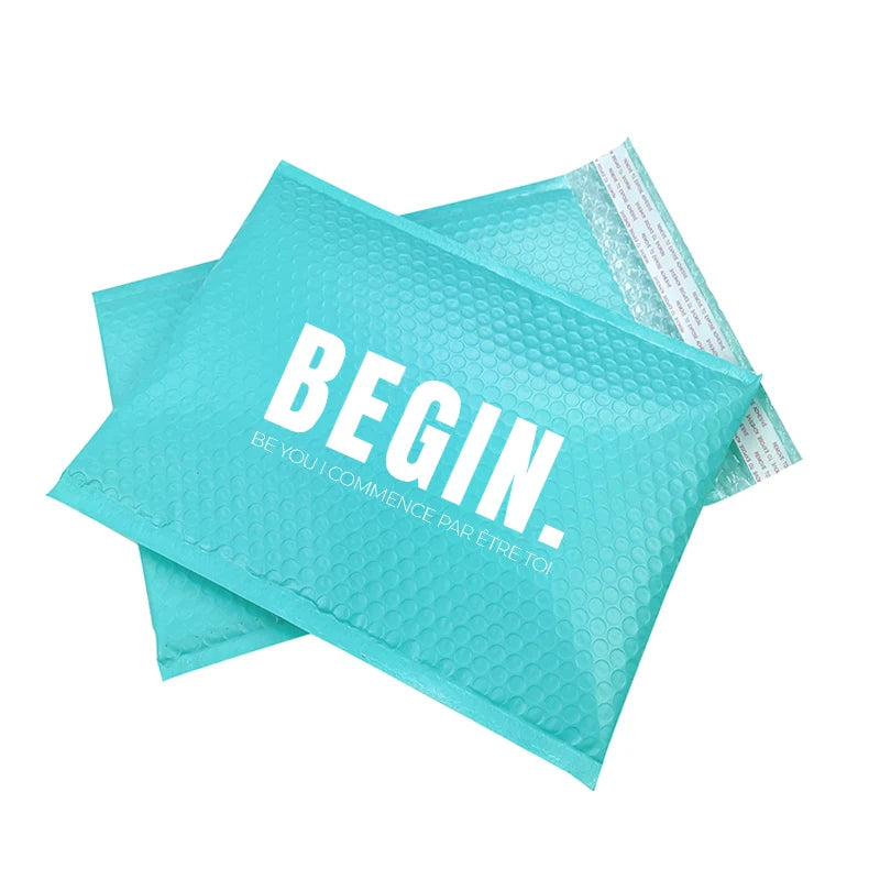 50pcs Poly Bubble Envelope Bags with Logo Printed Padded Shipping Envelopes With Bubble Mailing Bag Shipping Gift Packages Bags