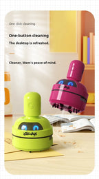 Desktop Cleaner Vacuum Cleaner Cartoon Mini Portable For Eraser Pencil Shavings Dust Cleaning For Keyboard Desk Table