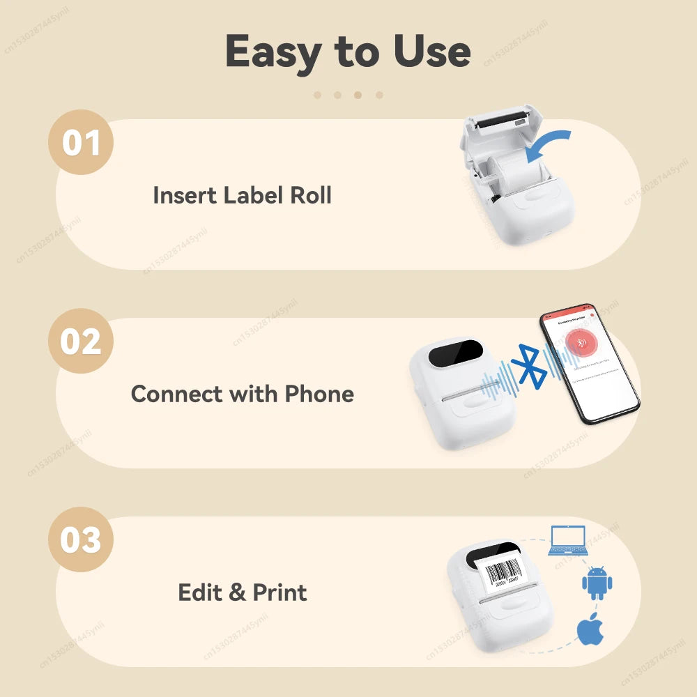 Mini Label Maker P50 Inkless Thermal Label Printer Adhesive Sticker Printer Similar as M110 Marklife P50 E210 or 1PK Label Tape