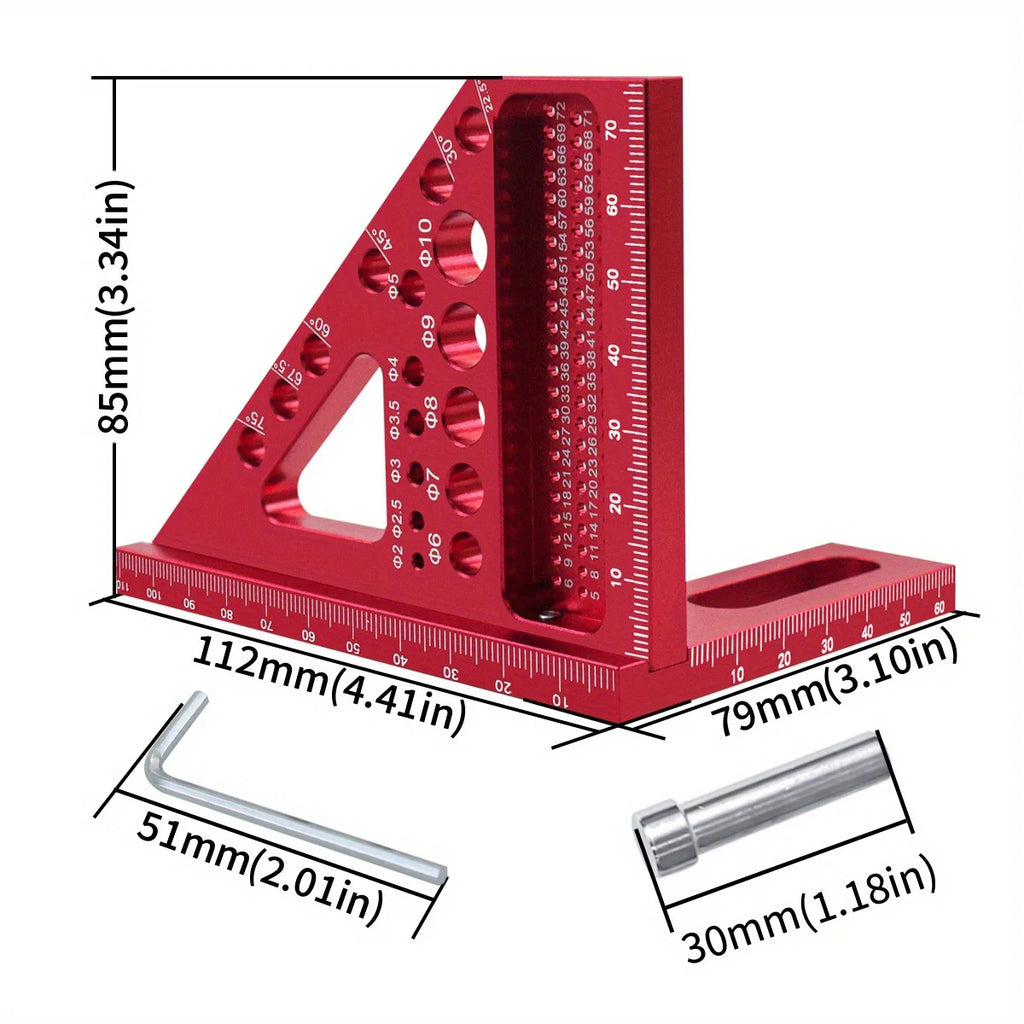 3D Multi Angle Woodworking Square With Scribing Pin 22.5-90 Degree Precision Protractor Carpenter DIY Measuring Tool Gift