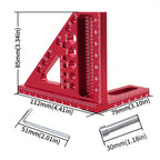 3D Multi Angle Woodworking Square With Scribing Pin 22.5-90 Degree Precision Protractor Carpenter DIY Measuring Tool Gift