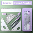 7 Pcs/set Mathematical Rulers Set Multi-function Professional Compass Ruler Drawing Tools School Supplies Students Stationery
