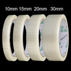 20M/Roll Adhesive Fiberglass Mesh Tape Transparent Waterproof Single Side Grid Tapes Heavy Duty Strapping Packing Fixed Tape