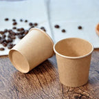 100pcs/pack 4oz Paper Cup Disposable Kraft Coffee Cup Hot Drinking Party Supplies