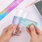 Flexible Colorful Ruler Tape Measure Bendable Soft Plastic Shatterproof Straight Edge Ruler For Classroom School Office Supplier