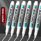 0.7/1.0/1.5/3.0mm White Marker Pens Oily Waterproof Permanent Paint Markers For Wood Plastic Leather Glass Stone Metal Supplies