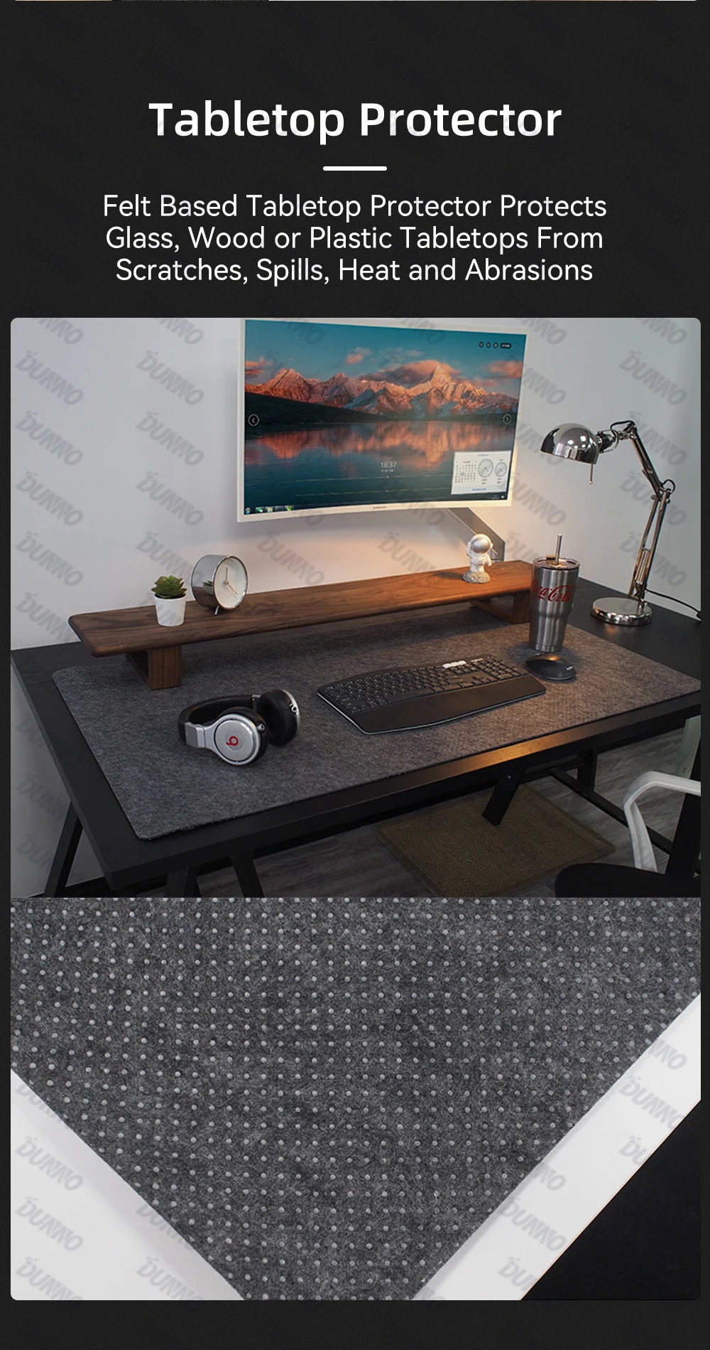 Large Size Gaming Mouse Pad Non-slip Wool Felt Mousepad Office Desk Mat Protector Table Laptop Cushion Keyboard Mat Premium