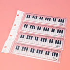 1 Piece Lytwtw's Cute Piano Straight Ruler Kawaii Tools Stationery Cartoon Drawing Office School Measuring