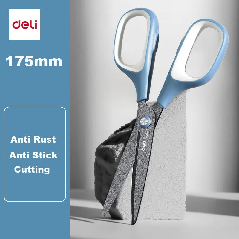 Deli Anti Stick Anti Rust Scissors School Stainless Steel Scissors Home Office DIY Handicraft Made Tools Stationery Scissors