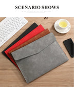 PU Leather A4 Document Bag, 7 Colors, File Folder for Office & Travel, Stylish Organizer