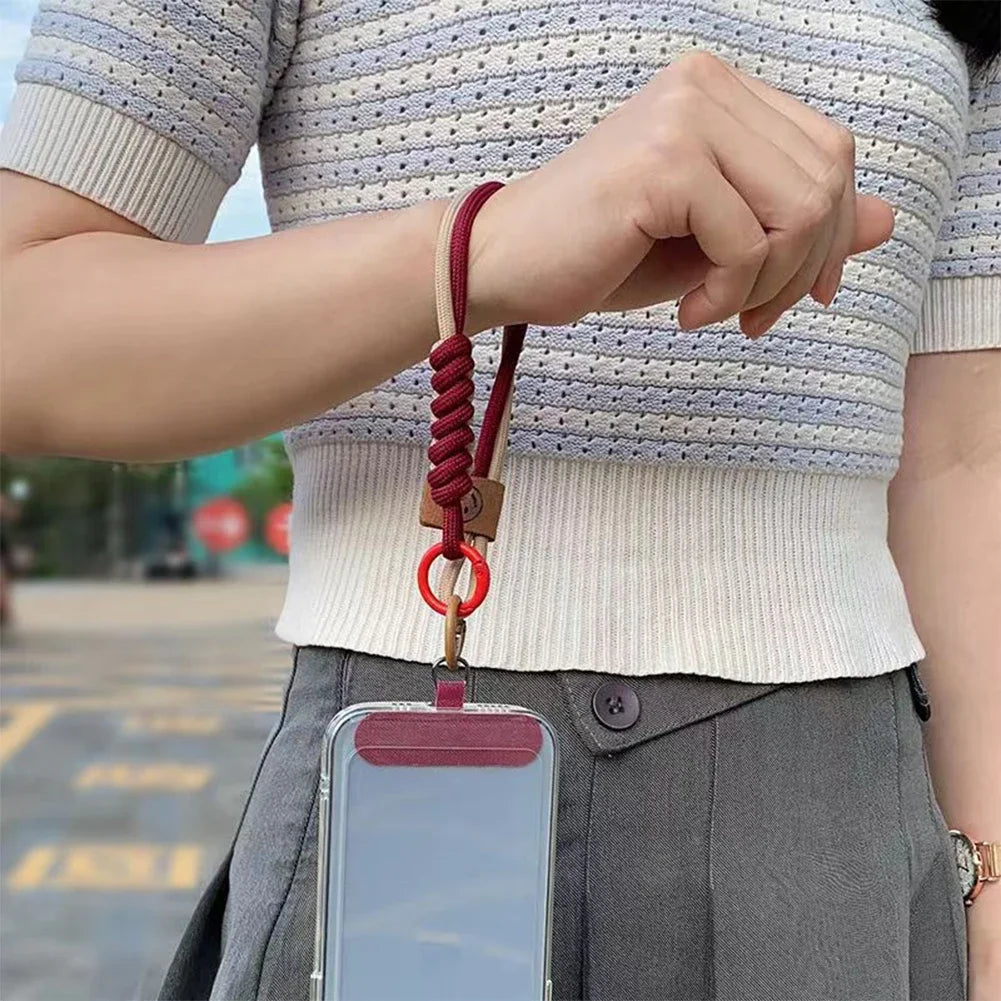 Universal Collision Color Woven Phone Straps Short Handheld Pendant Anti Fall Versatile Wristband Mobile Phone Hanging Rope
