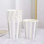 Pink Blue Stripe Dot Disposable Tableware Sets Paper Cups Plate Straws Fork Disposable Sets Wedding Birthday Party Decorations
