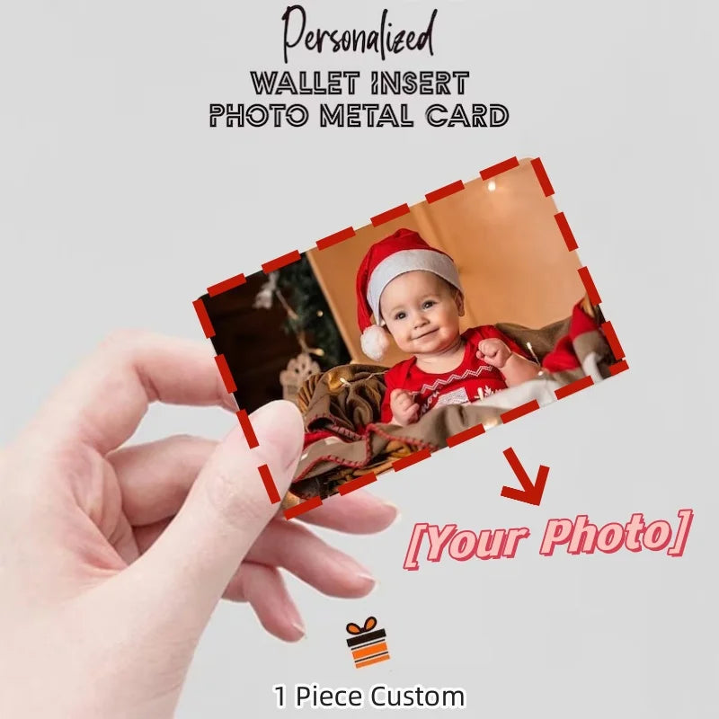 Customized Photo Wallet Card Text VIP Metal Card Personalized Aluminum Sheet Thin Design Picture Business Waterproof Card Gift